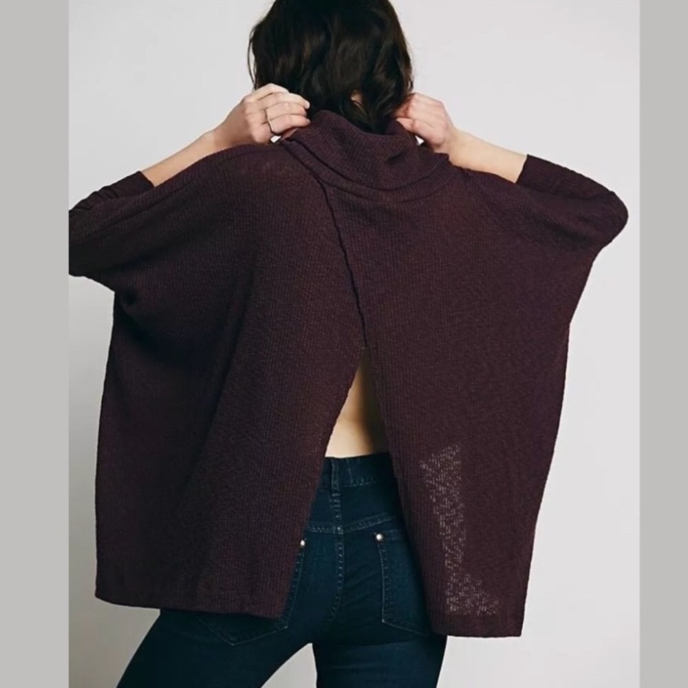 Free People Beach Cross Back World Cowl Sweater M